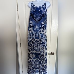 Express Blue and White Maxi Dress